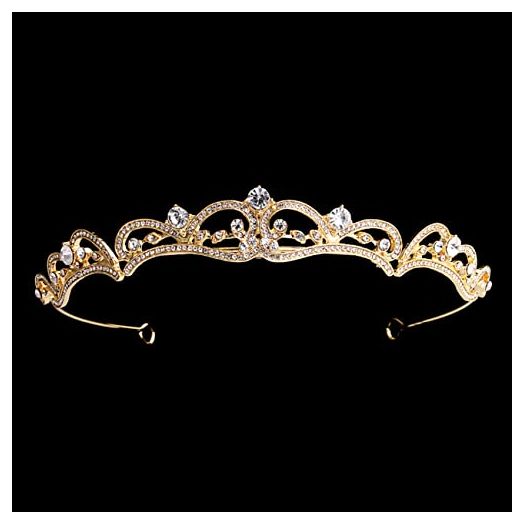 HJYHYN Rhinestone Crown Crystal Bridal Tiara Princess Crown Birthday Crown Tiaras and Crowns for Women and Girls-Gold