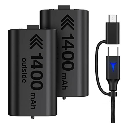 NinABXY 2 Pack Rechargeable Controller Battery Pack for Xbox Series X|S, Xbox Battery Pack with 10FT USB C Charging Cable and Micro USB, Xbox One Controller Battery Pack for Xbox One/S/X/Elite