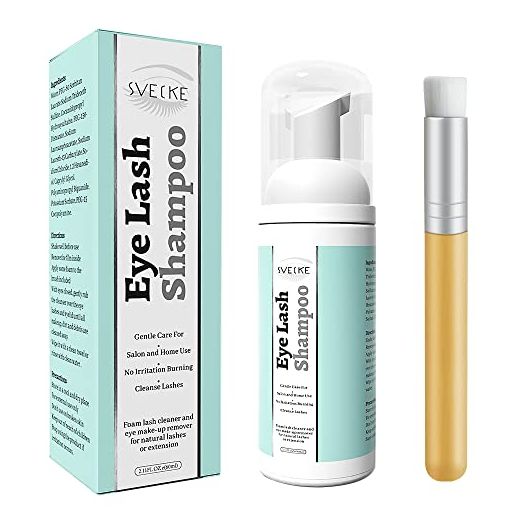 Eyelash Extension Shampoo & Brush Lash Eyelid Foam Cleanser Paraben & Sulfate Free 100% Safe for Natural Lashes Non-Irritating Perfect for Salon and Home Use 2 fl.oz