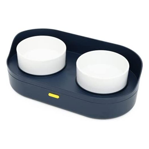 WZFFPAOJ Elevated Dog Cat Bowls, Raised Cat Food and Water Bowl Set for Cats and Small Medium Dogs, Bowl Capacity 15 oz×2, Storage Container Capacity 91 oz