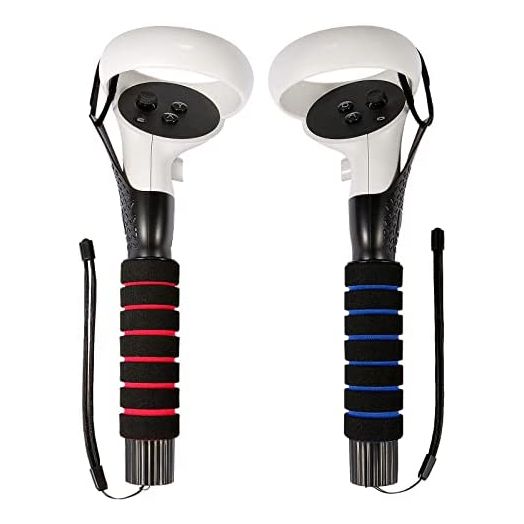 VR Beat Saber Handles,Dual Handles Extension Grips Compatible with Oculus Quest,Quest 2 or Rift S Controllers Playing Beat Saber Games, Sturdy,Comfortable to Grip