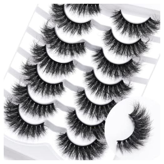 False Eyelashes CUTEBEY Cateye Eyelashes 10-16MM 8D Fluffy Wispy Natural Faux Mink Lashes 7 Pairs Eyelashes Pack Creates Natural Look (Cateye)