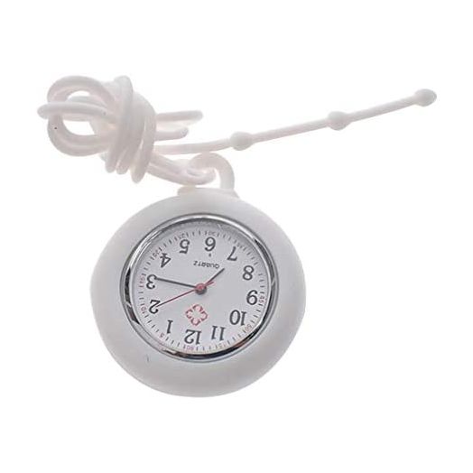 Hemobllo Nurse Fob Watch - Nurse Hanging Pocket Watch Fob Watch for Nurses Watches Nursing Watch with Silicone Case and Adjustable Lanyard (White)