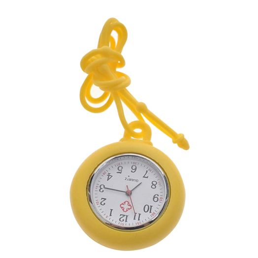 Hemobllo Fob Watch - Hanging Pocket Watch Fob Watch for Nurses Watches Watch with Silicone Case and Adjustable Lanyard (Yellow)