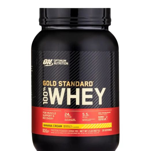 Optimum Nutrition Gold Standard 100% Whey, Banana Cream Flavor - 2 lb (907 Grams)
