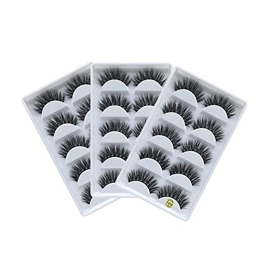 15 Pairs 3D Mink False Lashes, Wholesale Handmade Reusable 3D Faux Mink Fake Eyelashes, Wispy Long Full Natural Pack…