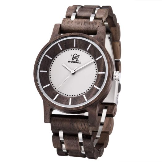 Sentai Wooden Watch for Men & Women Personalized Eengraved Wood Watches Unisex Quartz Watches Casual Wristwatches for Husband Wife Holiday Surprise Gift Mother's Day Gift with Gift Box