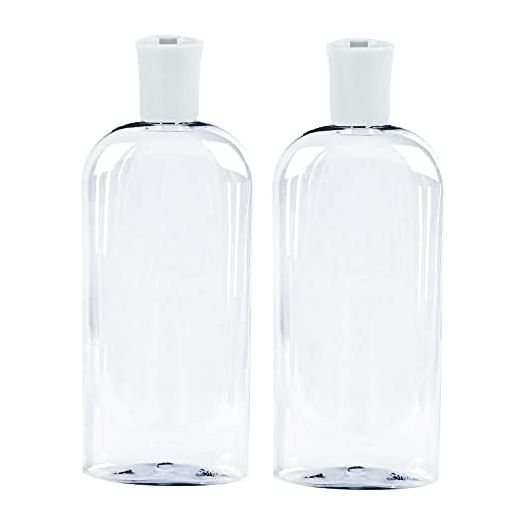 JND Plastic Squeeze Bottle with Flip Cap 8 Oz - Refillable Portable, Travel Size, Leak Proof and Reusable for Household Use, Shampoo, Conditioner, Cleaning Solutions (2 Pack, 473 ml)