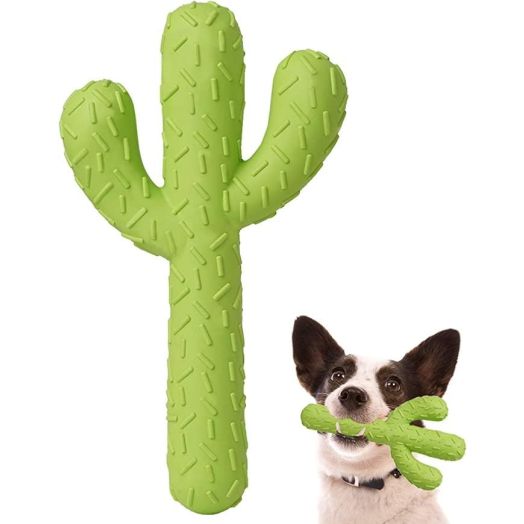 Cactus Dog Cat Chew Toys, Durable Rubber Dog Toys for Aggressive Chewers, Tough Toys for Training and Teeth Cleaning, Toothbrush, Interactive Dog Toys for Small/Medium Dog