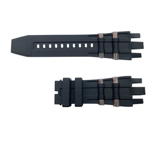 for Invicta Subaqua Reserve GMT Watch Bands Replacement Strap with with Metal Inserts - Black Rubber Silicone Invicta Watch Strap