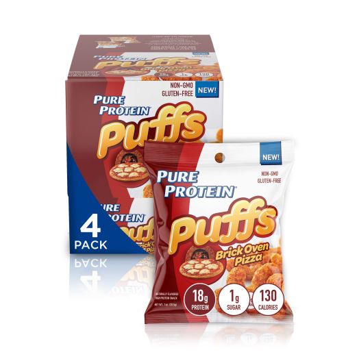 Pure Protein Puffs, Brick Oven Pizza, Protein Snack, 4 Count