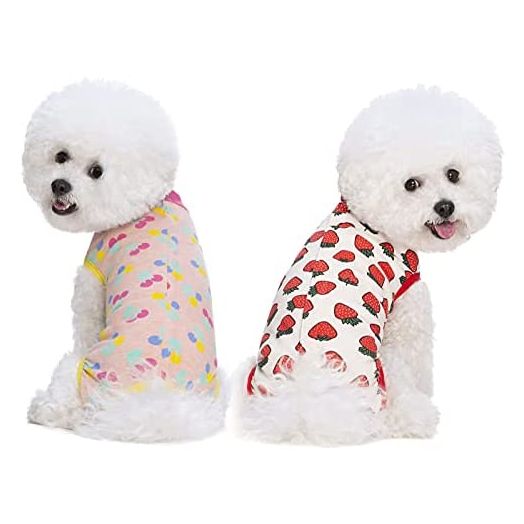 Miaododo 2 Packs Pet Dog Recovery Onesie Suit for Dogs Cats After Surgery,Dog Abdominal Wounds Bandages Cone E-Collar Alternative.