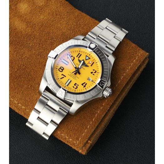 Sight Focus 22mm Brushed Stainless Steel Watch Bracelet For Breitling Avenger 43mm/45mm,Superocean 42mm/44mm,Superocean Heritage 42mm/44mm,Premier 42mm,Classic-avi 42mm,Blancpain Air Command Watch