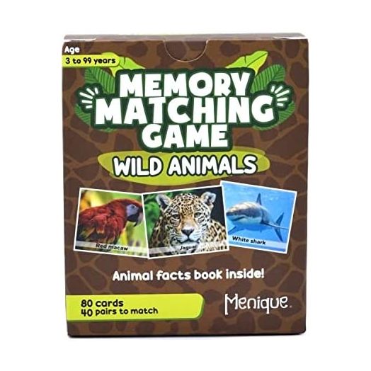 Menique, Wild Animals, Memory Matching Game