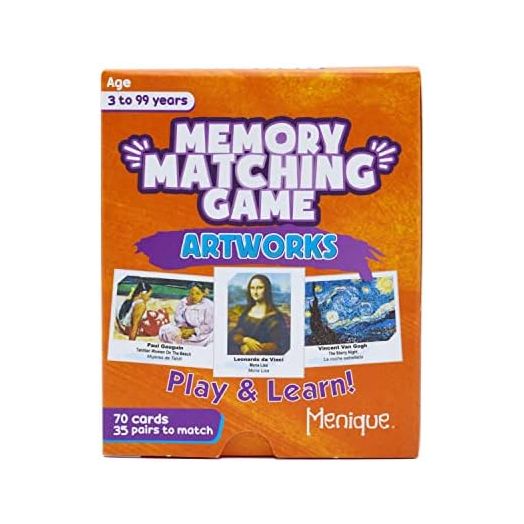 Menique. Memory Matching Game. Famous Paintings Game. 35 Pairs to Match.