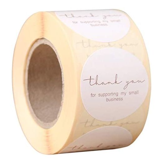 Professional Design for Business, 500 Thank You for Supporting My Small Business Stickers, 1.5" Round, Great for Online Retailers, Boutiques, Shops to Use on Bags, Gift Boxes and Envelopes
