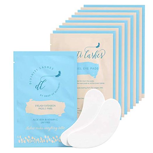 Under Eye Gel Pads - Lint Free Eye Pads for Lash Extensions with Aloe Vera Hydrogel Eye Patches, Eyelash Extension Supplies & Beauty Tools, Fit Most Eye Shape, Stick Well - Under Eye Pads