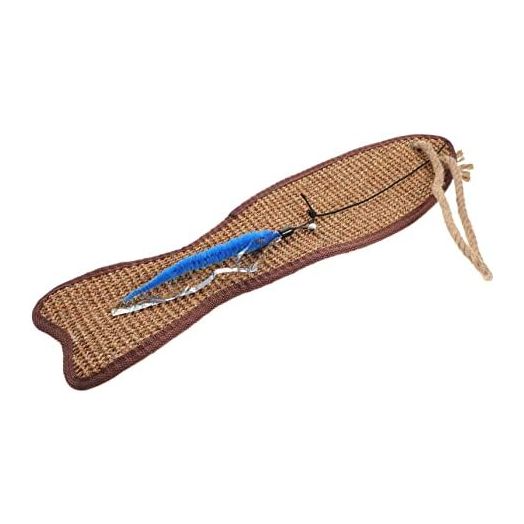 1pc Fish-Shaped Sisal Mat Kitten Teething Toy Kitten Chew Toy Pets Toys Cat Scratch Toy Cat Hanging Pad Sisal Scratcher Fish Shaped Sisal Pad Cat Claw Pad Cat Toys Mat Molar
