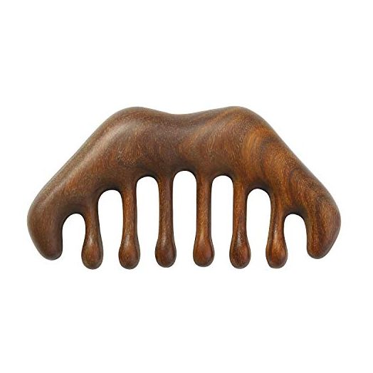 Wooden Comb, Natural Wood Wide Tooth Hair Comb, Scraping Scalp Massage Comb