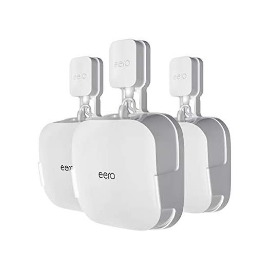 COOLWUFAN Wall Mount Holder for eero Pro 6 Home WiFi System-Simple and Sturdy Wall Mount Holder Stand Bracket for eero Pro 6 tri-Band mesh Wi-Fi 6 System, Without Messy Wires (White(3 Pack))
