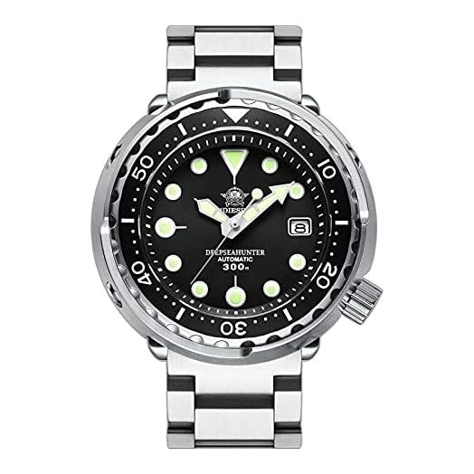 ADDIESDIVE Scuba Mens Diving Watch Automatic Diver 300M 47.5MM Big Black Analog Luminescent Chromalight Dial