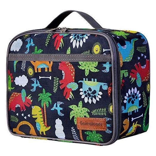 Kids Lunch Box, Insulated Reusable Lunch Bag with Waterproof Liner, Thermal Meal Container Tote for Girls & Boys & Women,Dinosaur Shark unicorn Space Rocket Style... (dinosaur)
