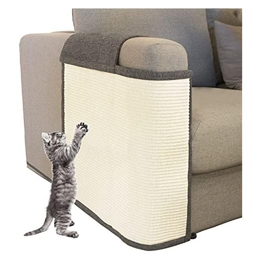 Cat Scratch Sofa Protector,Cat Scratching Couch Protector with 19.7''L*23.6''W Natural Sisal for Protecting Couch Sofa Chair (Right Hand)