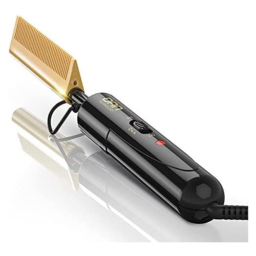 DAN Technology hot Comb Electric for Wigs,450?Small hot Comb for Edges,Low and high Temperatures hot Comb Hair Straightener,straightening Comb for Black Hair,Portable & Dual Voltage for Travel & Home