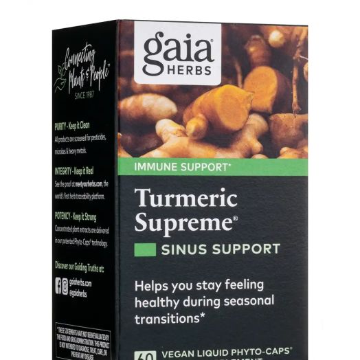Gaia Herbs Turmeric Supreme: Sinus Support - 60 Vegan Liquid Phyto-Caps