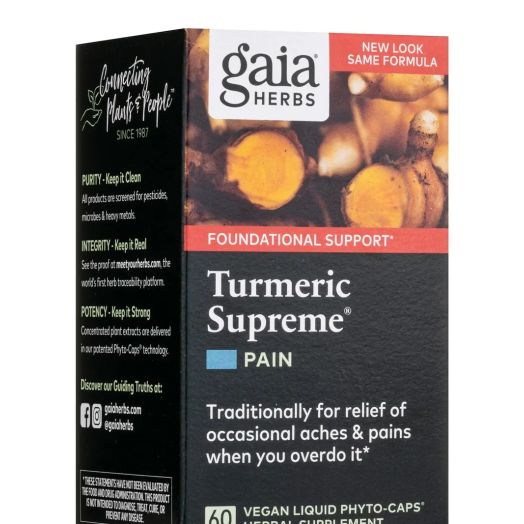 Gaia Herbs Turmeric Supreme: Pain - 60 Vegan Liquid Phyto-Caps