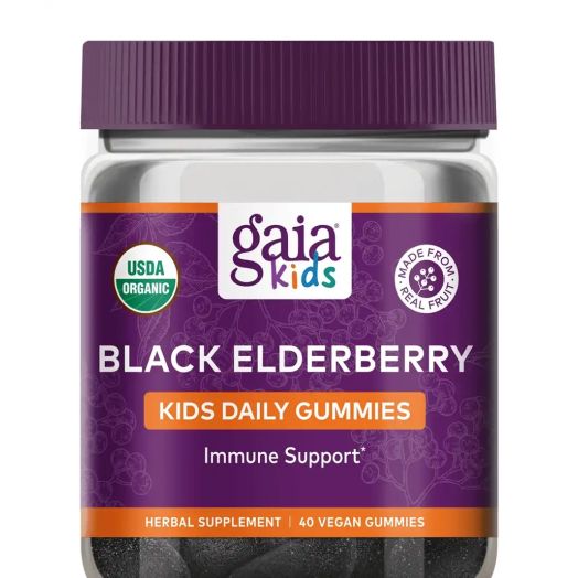 Gaia Herbs Organic Black Elderberry Kids Daily Gummies - 40 Vegan Gummies