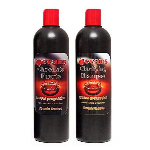YSSER evans COMBO PACK Brazilian Keratin Hair Smoothing Treatment Blowout Straightening System – Strong 16 fl oz + Clarifying Shampoo, 16 Fl Oz (Pack of 2)