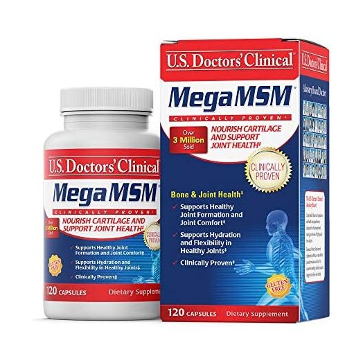 U.S. Doctors’ Clinical Mega MSM Daily Support for Joint Comfort & Movement with Vitamin C, Collagen, and Neem to Promote Cartilage, Tendon, Ligament Health (1 Month Supply – 120 Capsules)