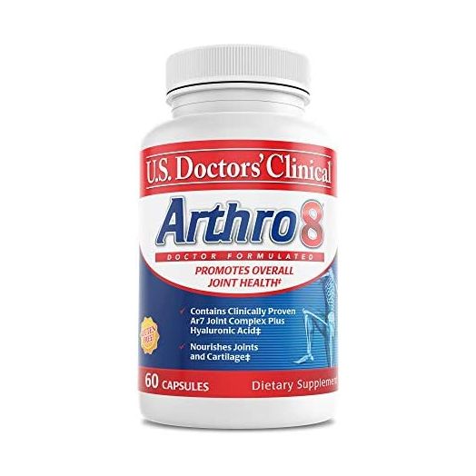 U.S. Doctors’ Clinical Arthro8 - Clinically Proven AR7 Joint Support Complex with Hyaluronic Acid, Turmeric, and Collagen for Flexibility, Mobility, and Strong Cartilage (60 Capsules – 1 Month Supply)
