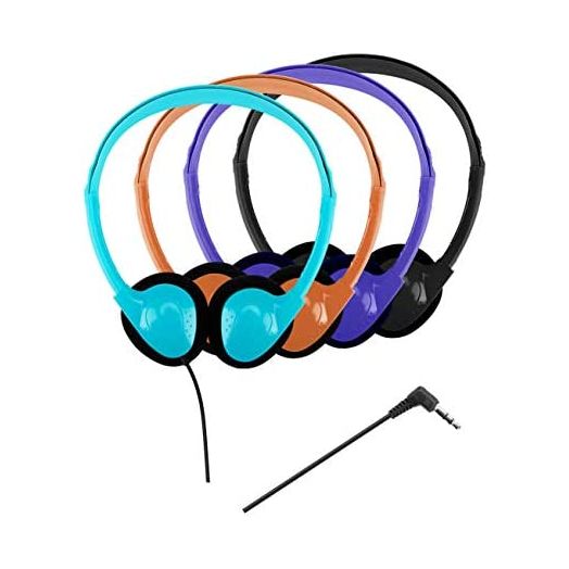 Classroom Headphones Bulk - QWERDF 12 Packs Earphones in 4 Colors for Kids Teens College Students in Classes Libraries or Home (12 Pack, 4 Colors)