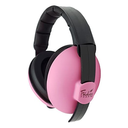 Friday 7Care Baby Ear Protection (0-2+ Years) - Comfortable & Adjustable Noise Cancelling Baby Ear Muffs for Infants, Newborns | Baby Headphones Noise Reduction for Airplanes Fireworks Concert, Pink