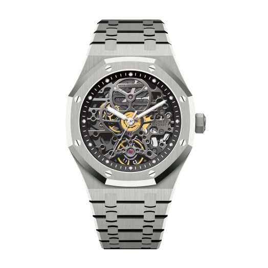 Redhai Automatic Mechanical Watch Skeleton Stainless 50M Waterproof Anti Shock Casual Diver Men Wrist Watch Sterling Watches Chronograph Analog Business Casual Fashion Adjustable Stainless steel Band