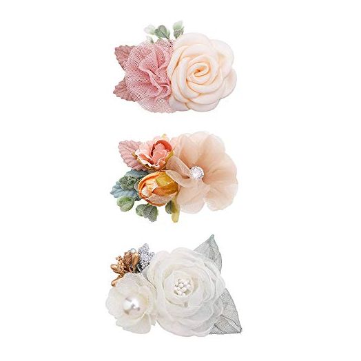 Flower Hair Clips Set-cherrboll 3pcs Floral Hair Bow Accessories for Baby Girl Toddles Teen Gifts