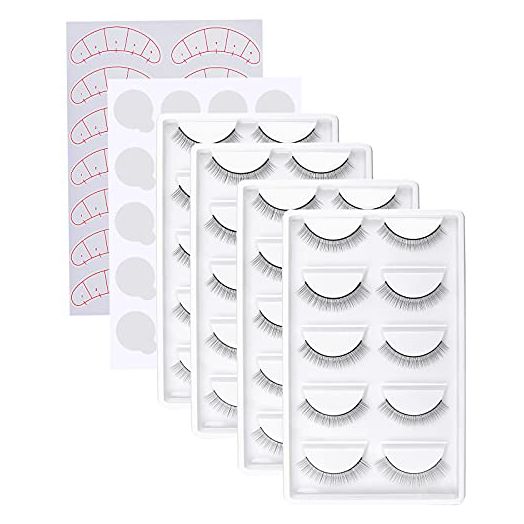 Fenshine 20 Paris Practice Eyelashes for Lash Extensions Supplies,Training Lashes Self-adhesive Practice Lashes for Training Eyelash Extension Makeup Beginners