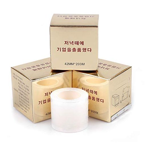 4 PCS Disposable Eyebrow Tattoo Plastic Wrap Preservative Film For Professional Eyebrow Lips Permanent Make Up Supplies Wrap Cover Tape Roll (4 Rolls Preservative Film)