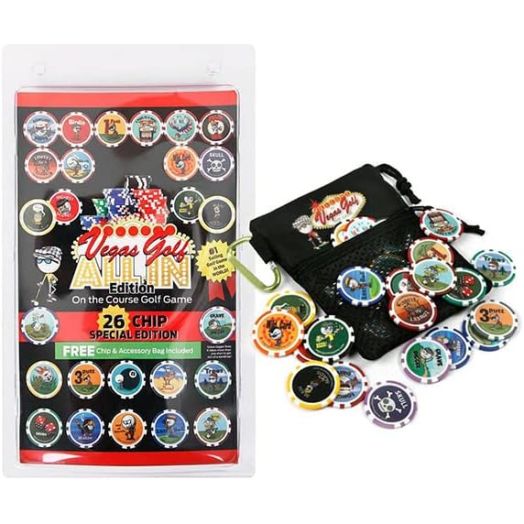 Poker Chip Betting Game…Golf Gambling Game for The Golf Course, The Poker Chip Golf Game-Free Deluxe TEE Bag