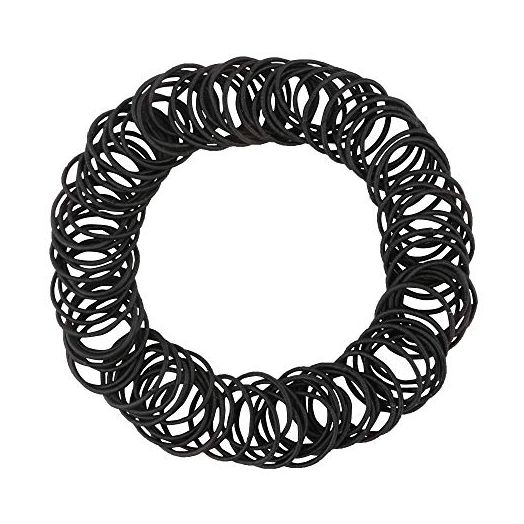 Driew Small Hair Ties, 200 pcs Mini Black Hair Ties Tiny Ponytail Holder Soft Elastic Rubber Bands Black
