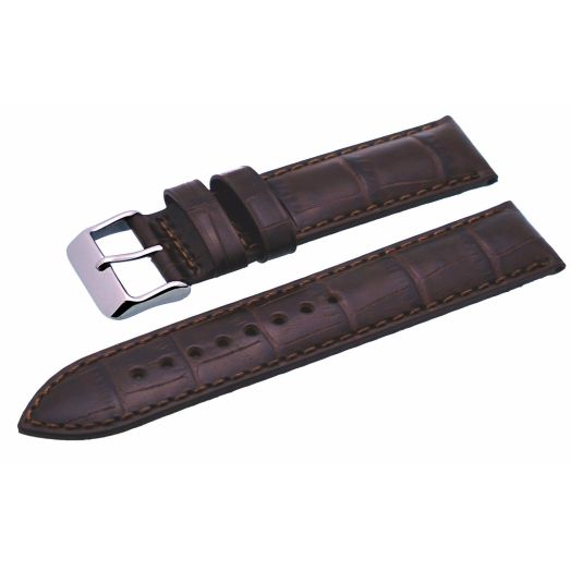 REV Black Brown Patterned Padded Genuine Leather Strap Replacement Strap (22 mm, Brown) - ITAL331 20mm 22mm 24mm