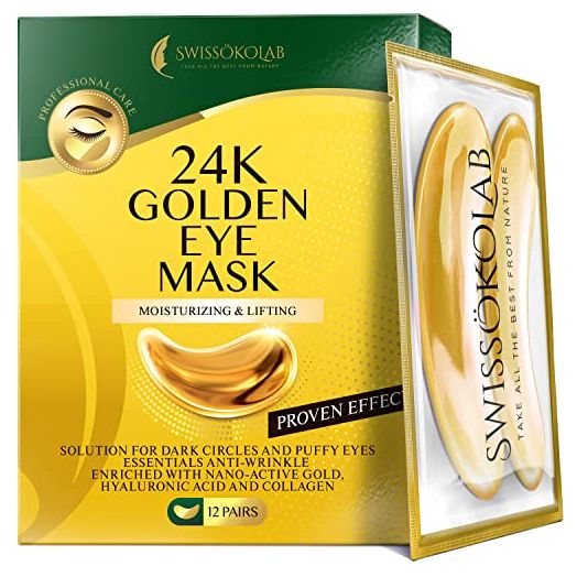 Under Eye Patches For Puffy Eyes 24k Gold Eye Mask For Dark Circles And Puffiness Collagen Eye Gel Pads Moisturizing & Reducing Wrinkles Anti-Aging Hyaluronic Acid