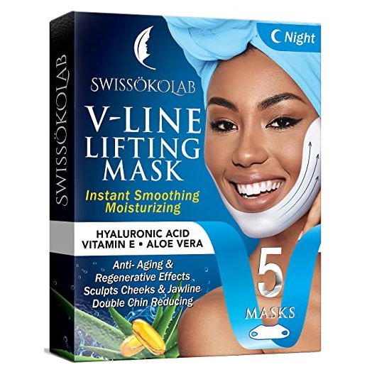 Double Chin Reducer V Line Lifting Mask Face Slimming Strap Chin Neck V Shaped Lift Tape Chin Up Patch V Up Contour Tightening Firming 5 pcs