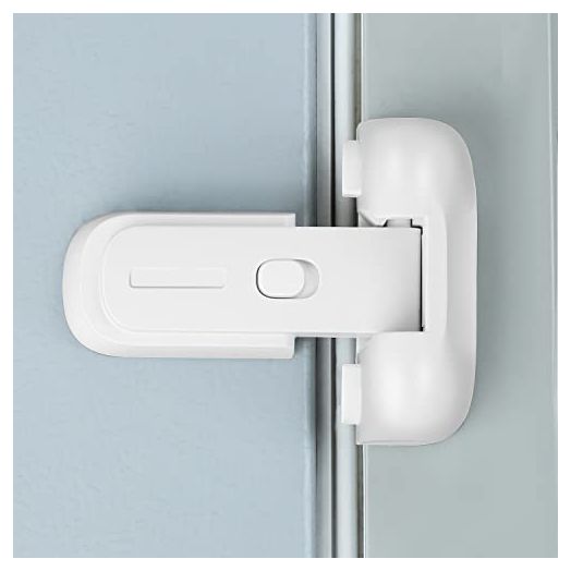 CLYMENE Refrigerator Fridge Freezer Door Lock for Kids, Child Proof Refrigerator Latch Lock to Keep Door Closed, No Tools Required and Easy Installation (White)