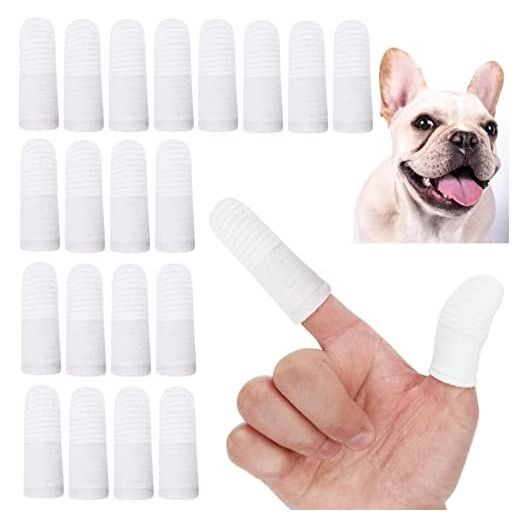 PenVinoo 20 PCS Dog Toothbrush Pet Toothbrush Finger Toothbrush cat Toothbrush Washable&Comfortable&Durable 1 Set for 2 Fingers(20)