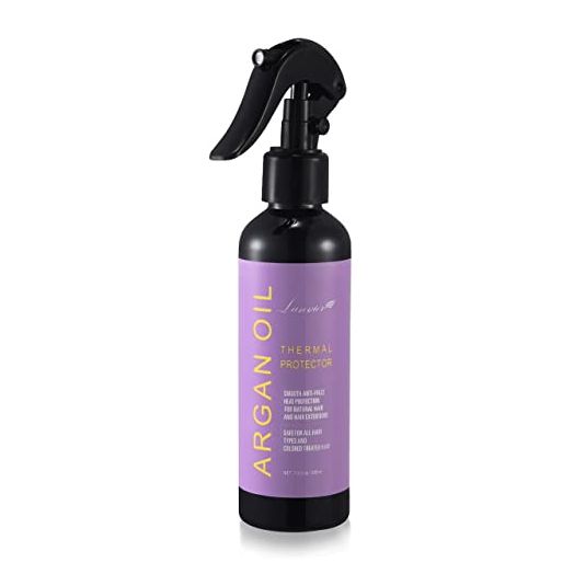 Lanvier Professional Argan Oil Heat Protector (6.8 Fl Oz / 200ml), Thermal Protectant Spray Protect Hair up to 450 F from Flat Irons, Curling Irons & Hair Blow Dryer, Prevents Damage & Breakage and Split Ends - Sulfate Free