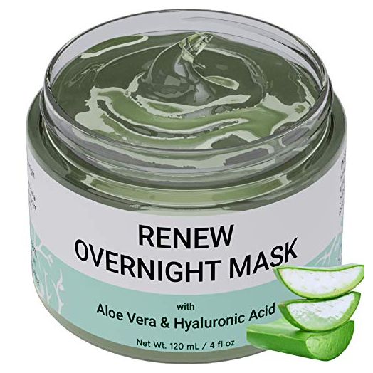 Renew Overnight Sleeping Facial Mask by Doppeltree with Aloe Vera & Hyaluronic Acid - Hydrating Face Mask for Night Time Skin Repair - Formulated in San Francisco