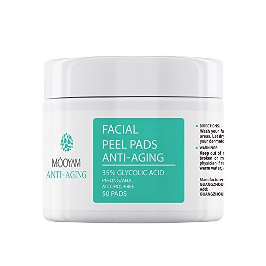 Glycolic Acid Pads 35% AHA Facial Resurfacing Pads with Vitamins B5, C & E, Green Tea, Exfoliating Face Wipes Peel Pads for Dark Spots Acne Fine Lines & Wrinkles Anti-Aging Exfoliant Pads for Face